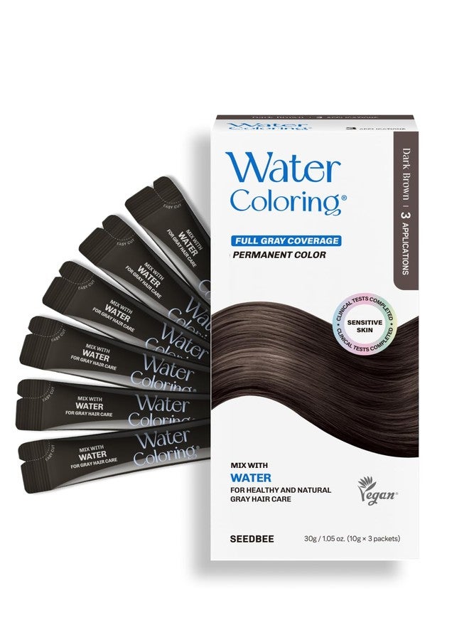 Seedbee Korean Permanent Hair Dye, Powder Hair Color Kit, Dark Brown, Gray Hair Coverage, Plant-Based Formula, Easy Application for Roots, Short & Long Hair, Vegan, Just Mix with Water (6 Powder Packets) - Image 1
